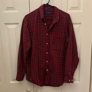 John Ashford Red and Black Plaid Button Down Shirt